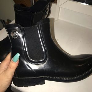 Micheal Kors Black ankle rain boots